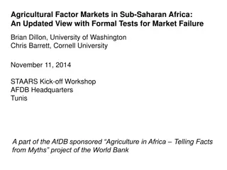 Challenges in Agricultural Factor Markets in Sub-Saharan Africa