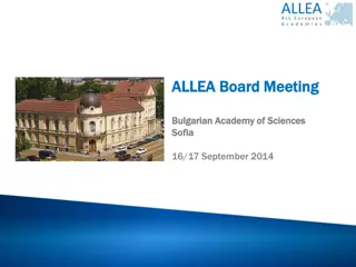 Recap of ALLEA Board Meeting in Sofia, September 2014