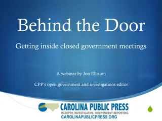 Closed Government Meetings in North Carolina