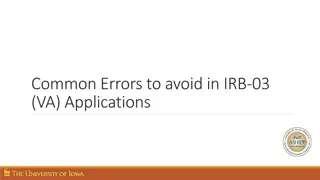 Common Errors to Avoid in IRB-03 (VA) Applications Overview