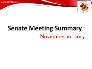 University Senate Meeting Summary - November 10, 2015