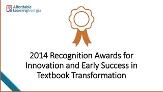 Innovators in Textbook Transformation 2014 Recognition Awards