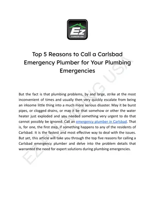 Top 5 Reasons to Call a Carlsbad Emergency Plumber for Your Plumbing Emergencies