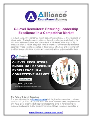 C-Level Recruiters Ensuring Leadership Excellence in a Competitive Market