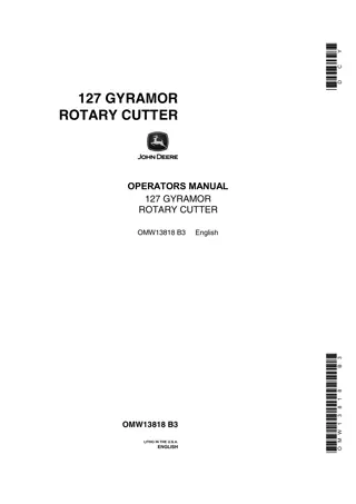 John Deere 127 Gyramor Rotary Cutter Operator’s Manual Instant Download (Publication No.OMW13818)