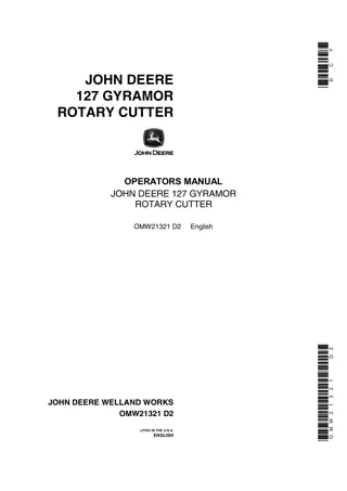 John Deere 127 Gyramor Rotary Cutter Operator’s Manual Instant Download (Publication No.OMW21321)