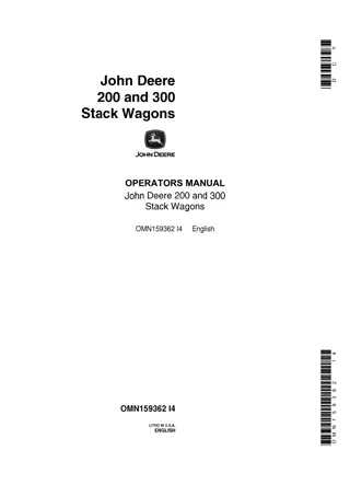 John Deere 200 and 300 Stack Wagons Operator’s Manual Instant Download (Publication No.OMN159362)