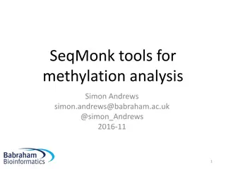 SeqMonk Tools for Methylation Analysis Overview