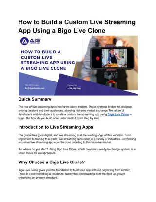 How to Build a Custom Live Streaming App Using a Bigo Live Clone