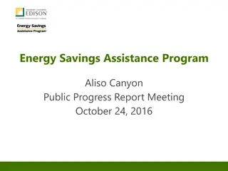 Energy Savings Assistance Program Progress Report October 2016