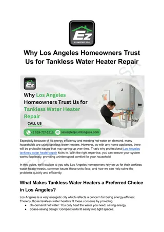 Tankless Water Heater Repair Los Angeles - Expert Service & Fast Repairs