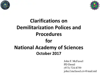 Demilitarization Policies and Procedures Overview