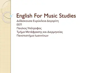 English for Music Studies Course Details