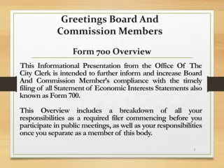 Form 700 Filing Requirements for Board & Commission Members