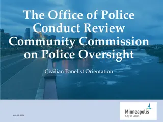 Minneapolis Police Oversight Commission Orientation & Mission Overview