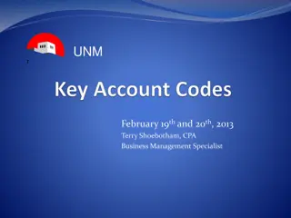 Account Codes for Business Management Specialists