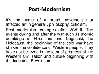 Post-Modernism: Art, Philosophy, and Criticism After WWII