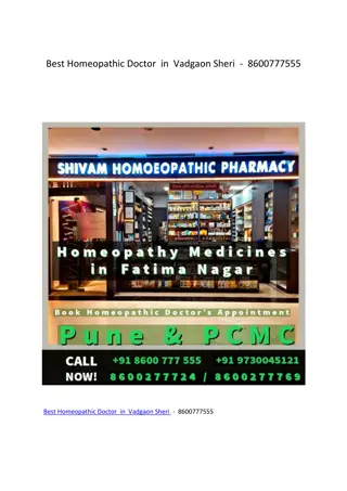 Best Homeopathic Doctor  in  Vadgaon Sheri  -  8600777555