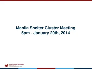 Manila Shelter Cluster Meeting: Updates and Recommendations for Humanitarian Shelter Response