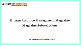 Human Resource Management Magazine - Magazine Subscriptions