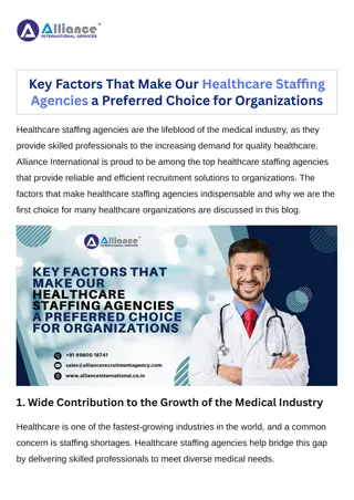 Key Factors That Make Our Healthcare Staffing Agencies a Preferred Choice for Organizations