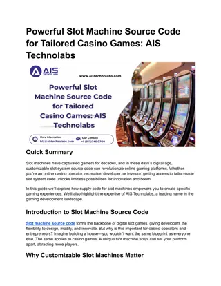 Powerful Slot Machine Source Code for Tailored Casino Games_ AIS Technolabs