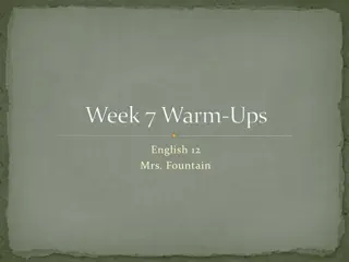 English 12 - Week 7 Warm-Ups with Mrs. Fountain