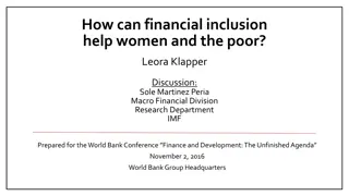 Enhancing Financial Inclusion for Women and the Poor: Insights and Challenges