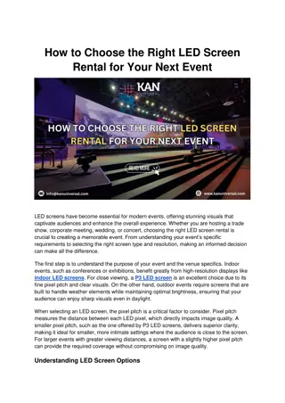 How to Choose the Right LED Screen Rental for Your Next Event