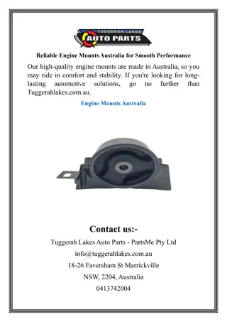 Reliable Engine Mounts Australia for Smooth Performance