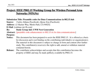 Proposal for Preamble Codes in IEEE 802.15.4ab for Enhanced Data Communications