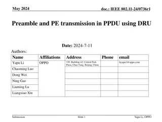 Preamble and PE Transmission in PPDU Using DRU