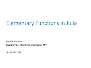 Developing Pure Julia Codes for Elementary Functions in MIT's 18.337 Course