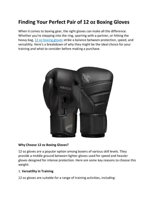 Finding Your Perfect Pair of 12 oz Boxing Gloves