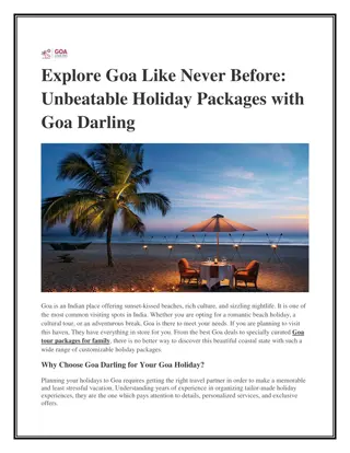 Explore Goa Like Never Before Unbeatable Holiday Packages with Goa Darling