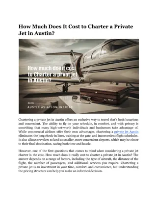 How Much Does It Cost to Charter a Private Jet in Austin_