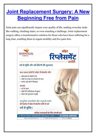 Joint Replacement Surgery - Shantilal Hospital