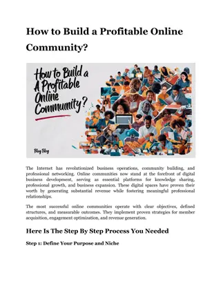 How to Build a Profitable Online Community