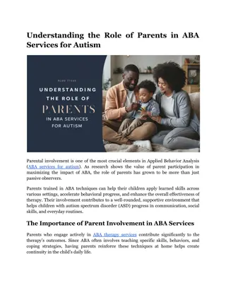 Understanding the Role of Parents in ABA Services for Autism