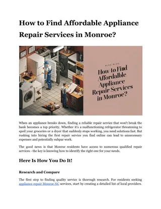 How to Find Affordable Appliance Repair Services in Monroe_