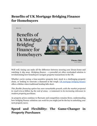 Benefits of UK Mortgage Bridging Finance for Homebuyers