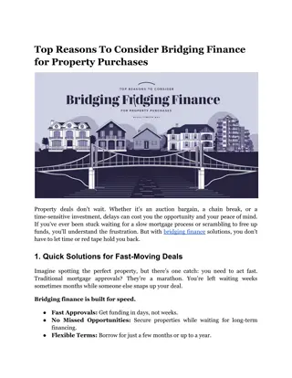 Top Reasons To Consider Bridging Finance for Property Purchases