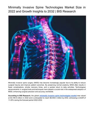 Minimally Invasive Spine Technologies Market