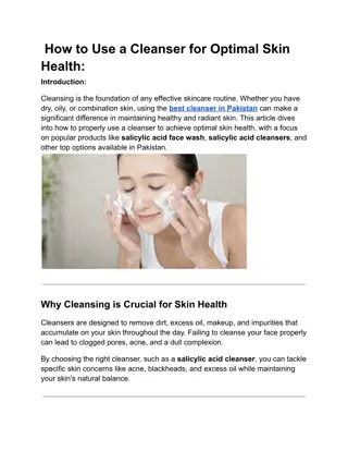 How to Use a Cleanser for Optimal Skin Health