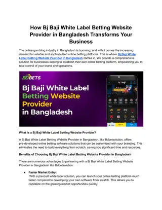 How Bj Baji White Label Betting Website Provider in Bangladesh Transforms Your Business