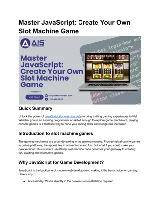 Master JavaScript_ Create Your Own Slot Machine Game