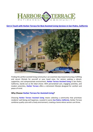 Get in Touch with Harbor Terrace for the Best Assisted Living Services in San Pedro California