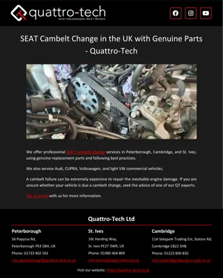 SEAT Cambelt Change in the UK with Genuine Parts - Quattro-Tech