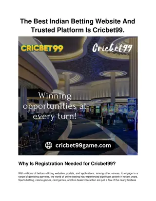 The Best Indian Betting Website And Trusted Platform Is Cricbet99