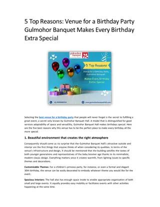 5 Top Reasons Venue for a Birthday Party Gulmohor Banquet Makes Every Birthday Extra Special